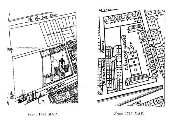 Chapel of Ease -- Maps 1685 and 1715
