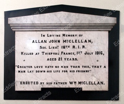 Ballynure Presbyterian Church 'McClellan' Memorial