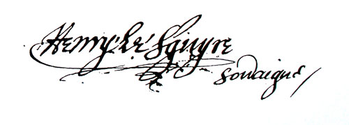 Signature of Henry le Squyre