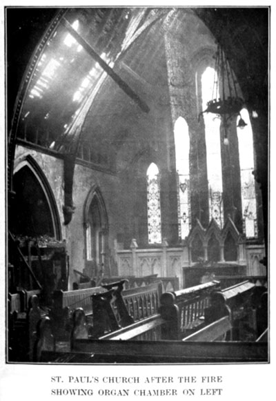St Paul's church after the fire