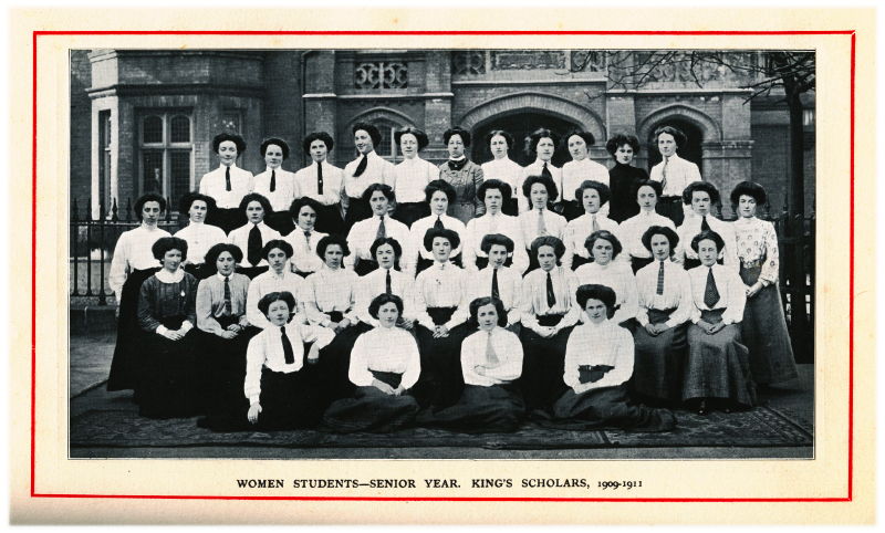 Women Students - Senior Year. King's Scholars, 1909-1911
