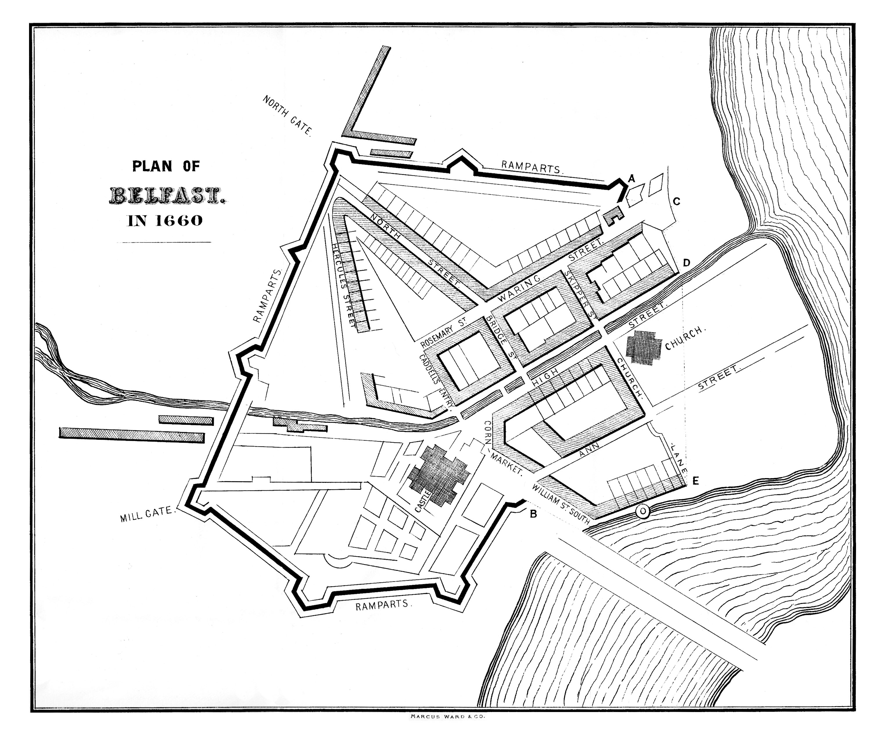 Plan of Belfast c1660