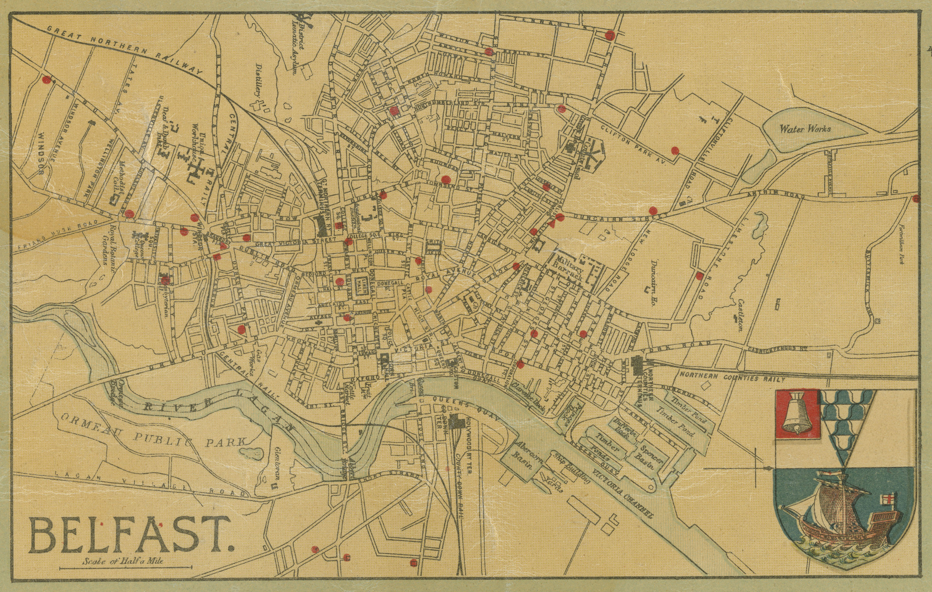 Map of Belfast c1890